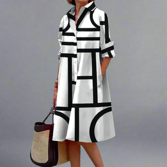 SOREYA – GEOMETRIC EVERYDAY MIDI DRESS