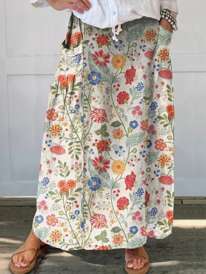 ELOWYN – FLORAL COTTON-LINEN TUNIC