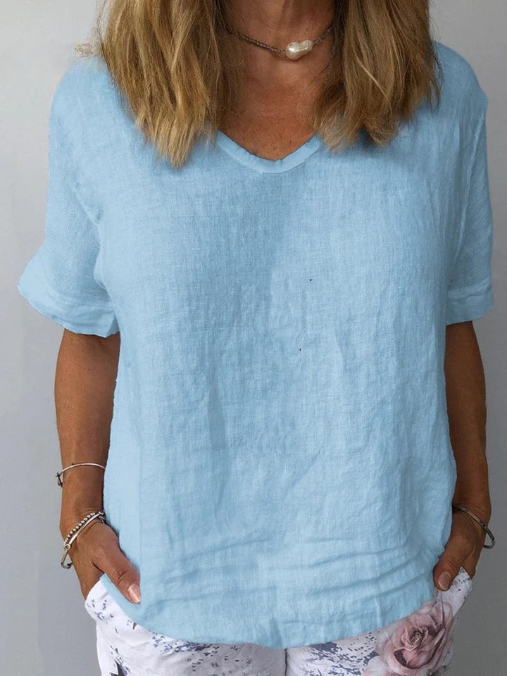 SOLVIENNE – COTTON-LINEN EVERYDAY TOP