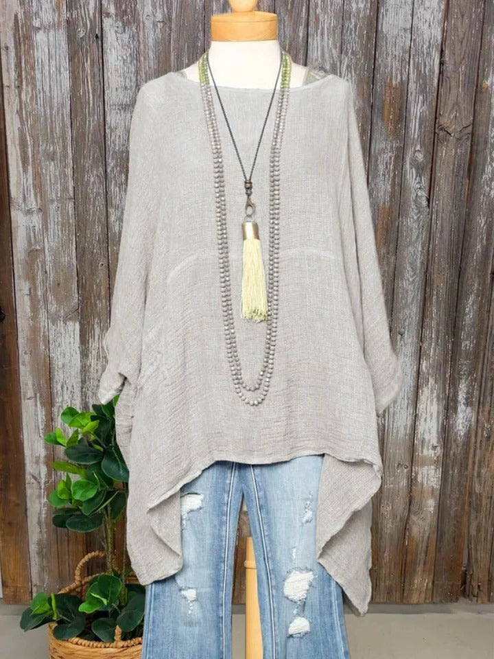 MIREN – RELAXED COTTON-LINEN EVERYDAY POCKET TOP