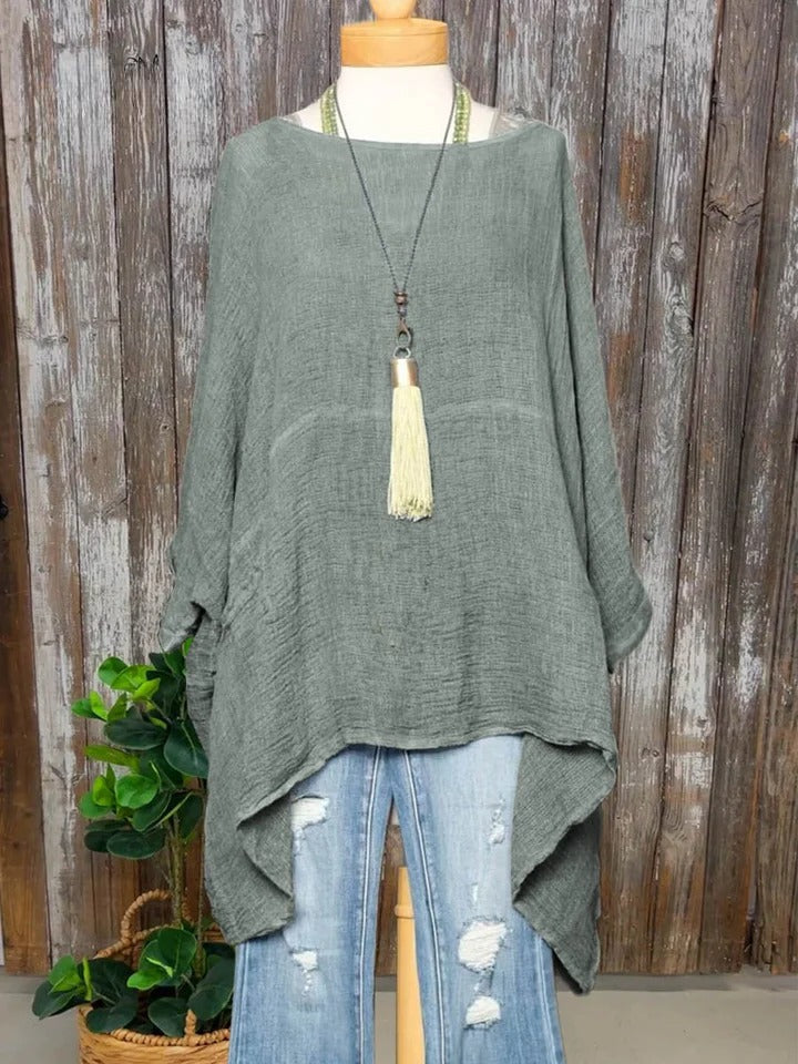 MIREN – RELAXED COTTON-LINEN EVERYDAY POCKET TOP