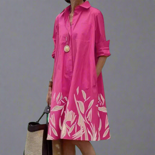 MARIN – BREEZY COLLARED MIDI DRESS