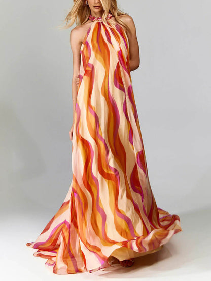 MARIS – FLOWING WAVE-PRINT EVERYDAY DRESS