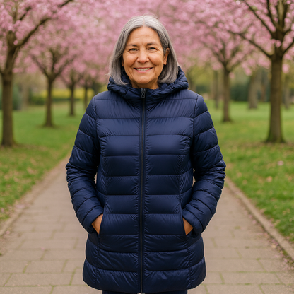 THE LIORA LONG PUFFER COAT | DARKBLUE