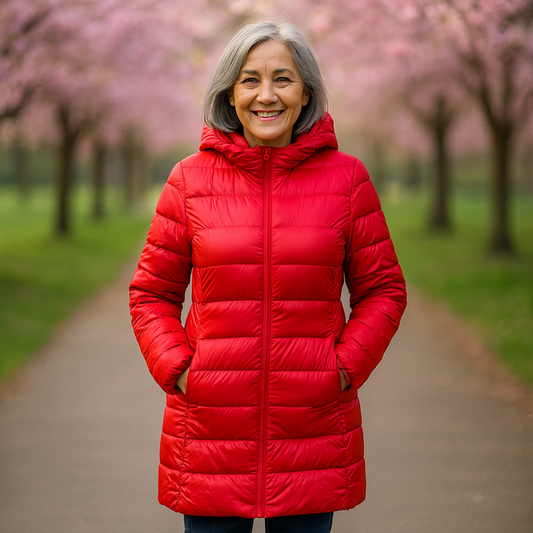 THE LIORA LONG PUFFER COAT | RED