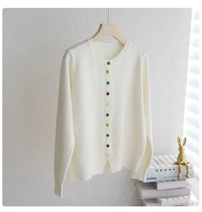 THE CLARISSE | COLOR-BUTTON CARDIGAN