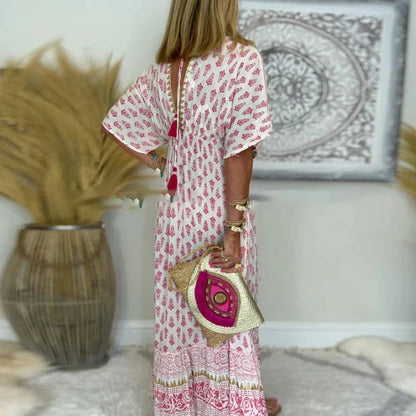 ARTISAN V-NECK - MAXI DRESS