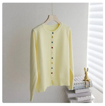 THE CLARISSE | COLOR-BUTTON CARDIGAN