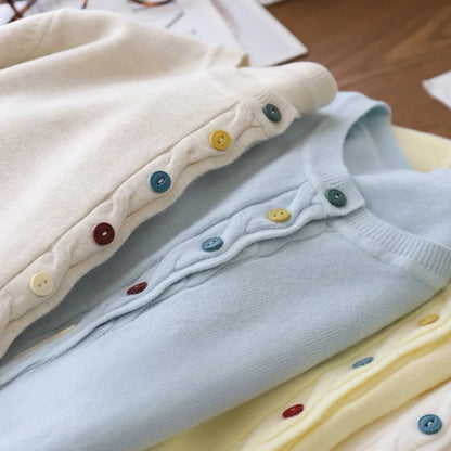 THE CLARISSE | COLOR-BUTTON CARDIGAN