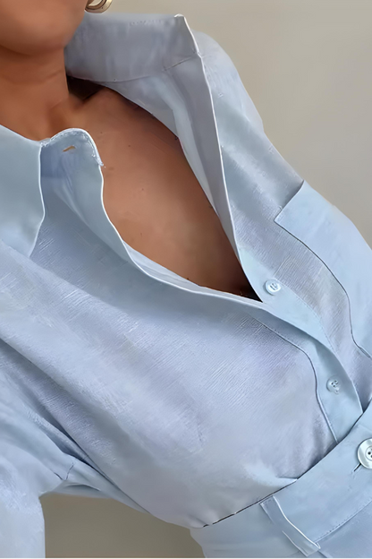 ISOLDE – RELAXED FULL-SLEEVE SHIRT & SHORTS SET