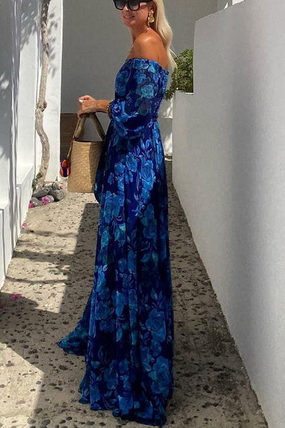 CELINA – GRACEFUL BLOOM OFF-SHOULDER MAXI DRESS