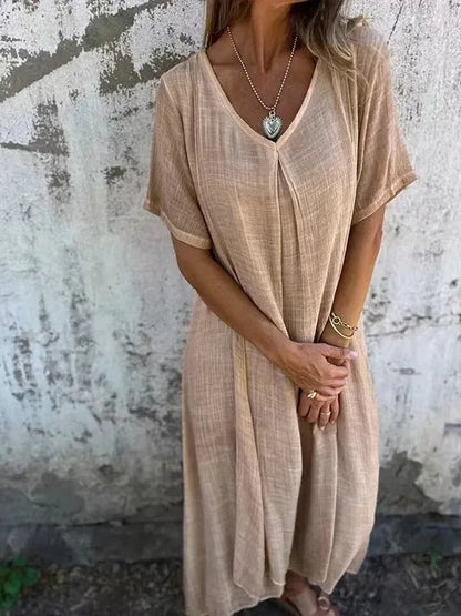 SOLENE – LIGHTWEIGHT COTTON LINEN LONG DRESS