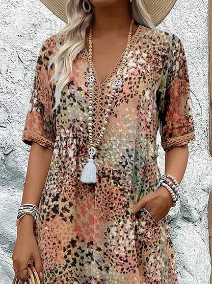 CELESTE – VIBRANT MIDI DRESS WITH POCKETS