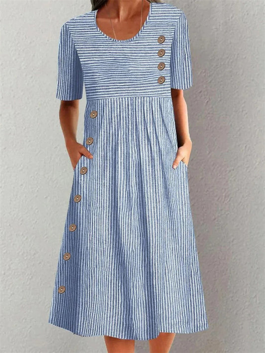 LORNA | STRIPED MIDI DRESS