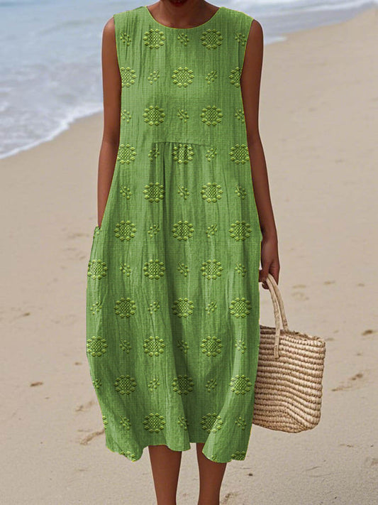 YARAÉ | SLEEVELESS COTTON DRESS WITH POCKETS
