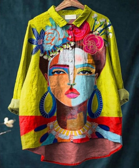 SERENELLE - UNIQUE OIL PAINTING INSPIRED SHIRT