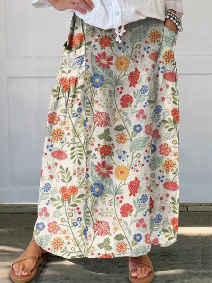 ELOWYN – FLORAL COTTON-LINEN TUNIC