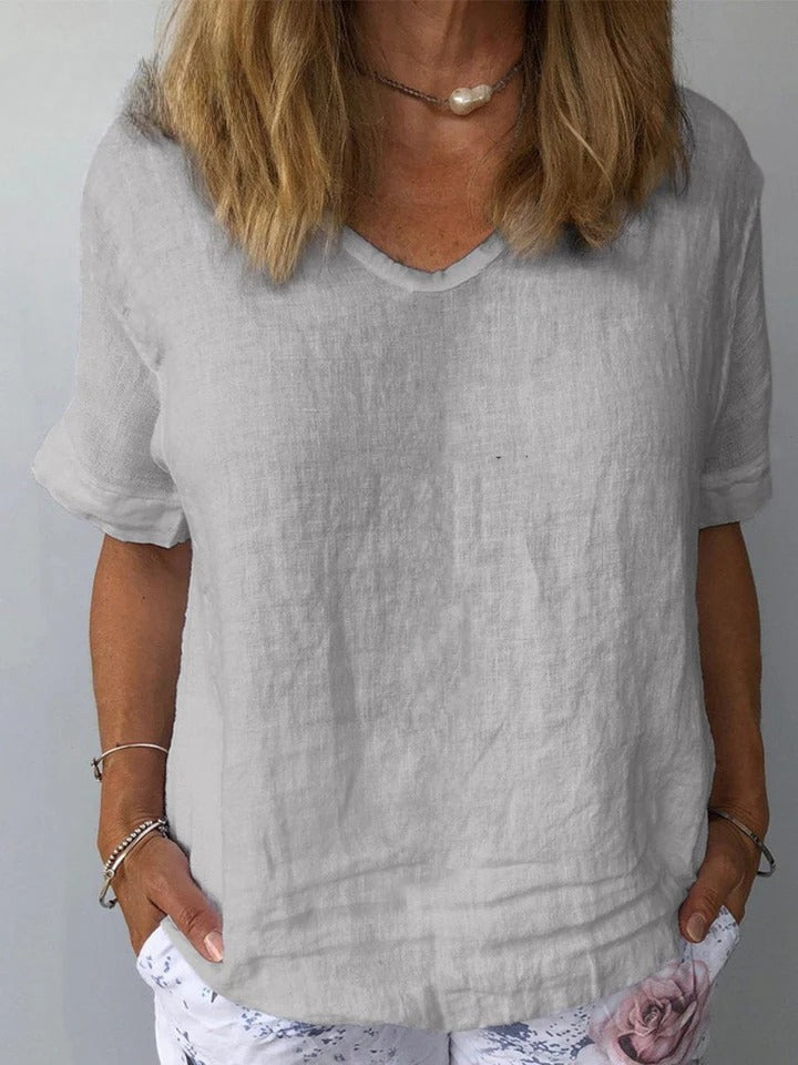 SOLVIENNE – COTTON-LINEN EVERYDAY TOP