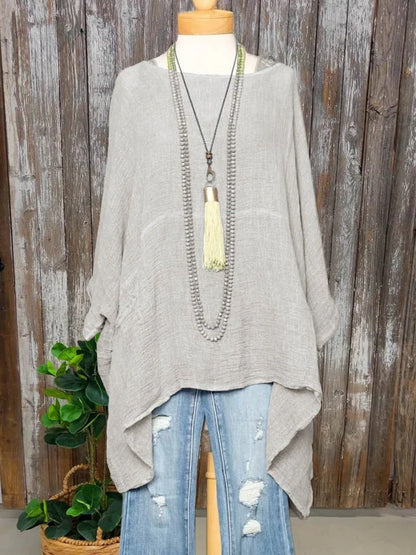 MIREN – RELAXED COTTON-LINEN EVERYDAY POCKET TOP