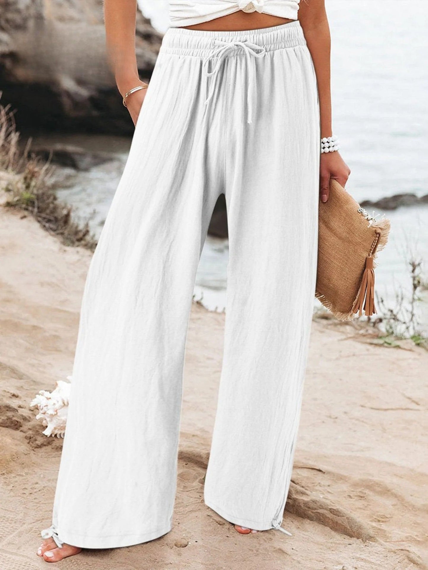 MAELIS – COTTON LINEN LOOSE WIDE LEG PANTS