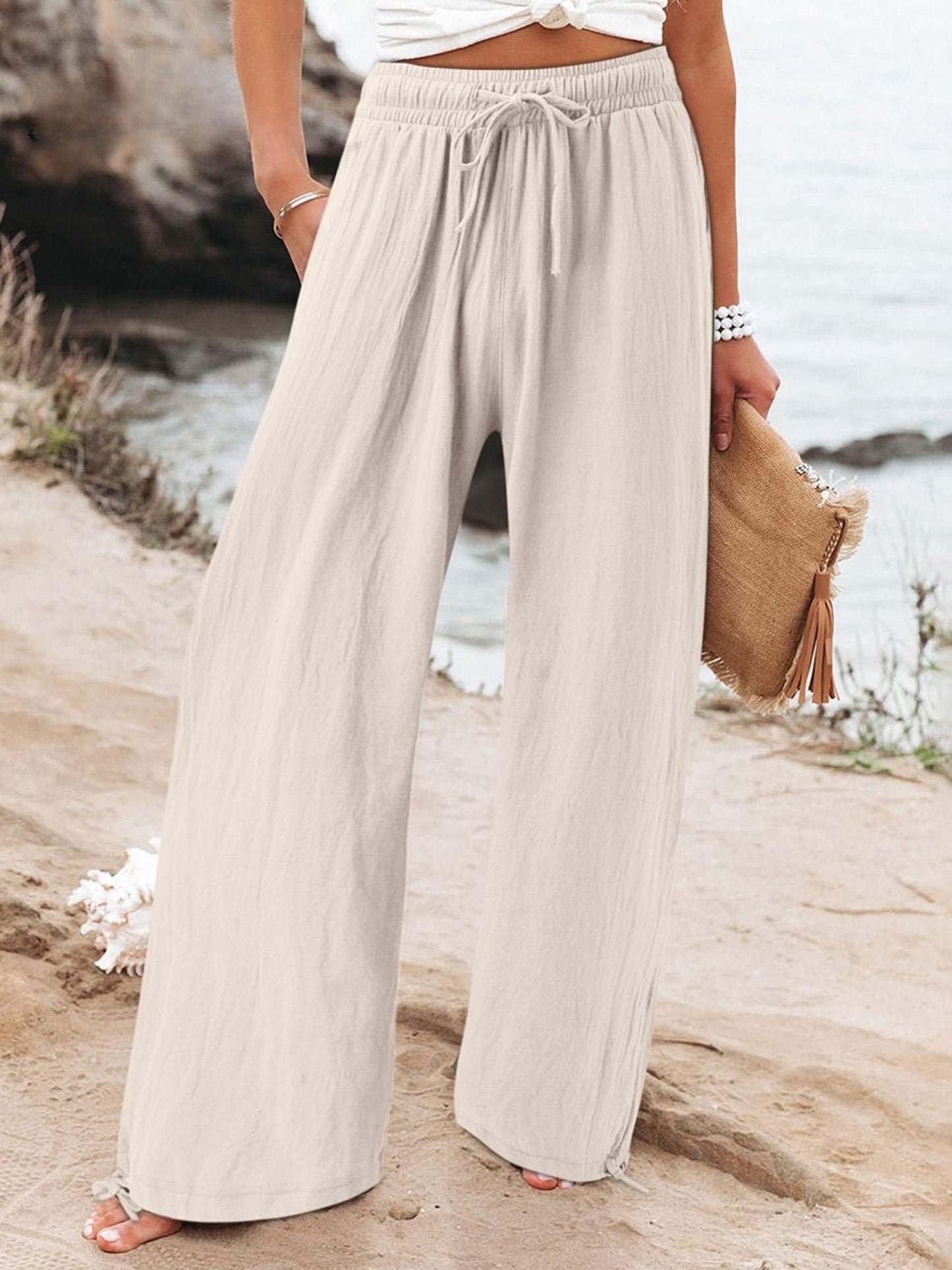 MAELIS – COTTON LINEN LOOSE WIDE LEG PANTS
