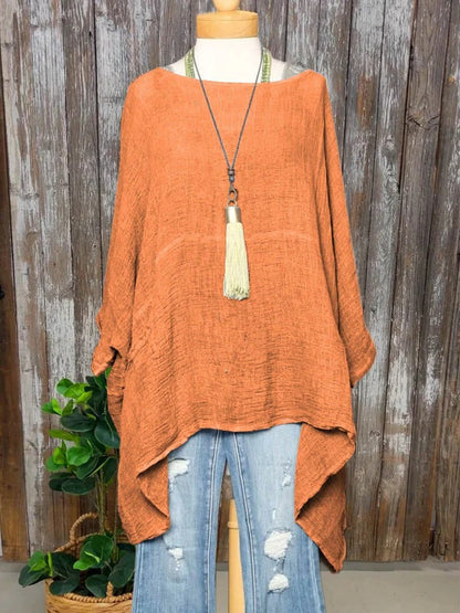 MIREN – RELAXED COTTON-LINEN EVERYDAY POCKET TOP